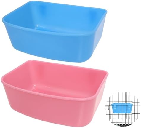 6 Pack Feeder (Blue, Pink), Hanging Feeder,Food and Water Container, Bath Water Bowl Universal for Birds Hamsters Mice Rats Rabbit Guinea Pig Small Pets (S) (M)