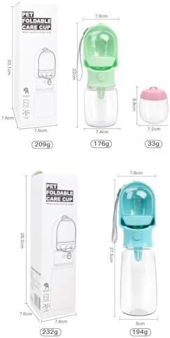 Dog Water Bottle Portable with Food Container & Filter for Travel 12OZ | Feeding & Hydration | Travel Water Bowl | Portable Pet Dispenser | Dog Gifts | Puppy Essentials | for Hiking Camping Beach