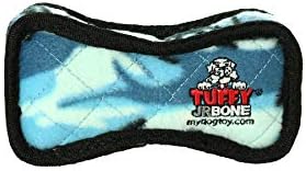 TUFFY - World's Tuffest Soft Dog Toy - Junior Bone -Squeakers -Multiple Layers. Made Durable, Strong & Tough.Interactive Play(Tug, Toss & Fetch). Machine Washable & Floats (Camo Blue, Bone2 2 Pack)