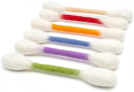 6 PCS Catnip Toy, Cotton Swabs Cat with Catnip, Swabs Catnip Toys Soft Plush Kicker Toys, Sturdy Teething Chew Toy for Indoor Cat, Giant Kitten Chew Sticks (Multicolor)