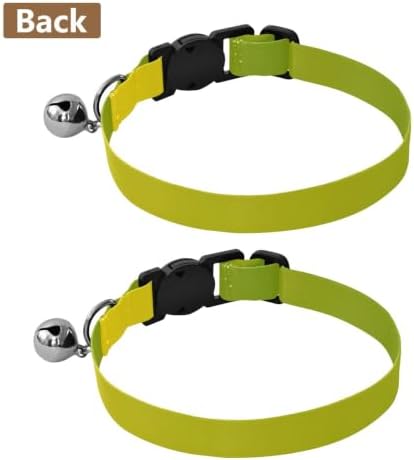 Yellow Green Gradient Adjustable Buckle Pet Collars 2 Pack Collar for Cats