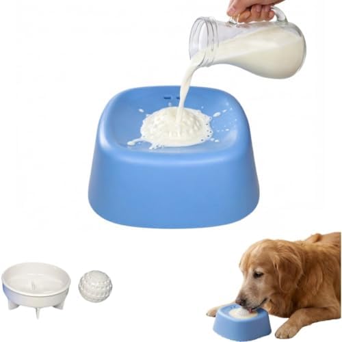 YCD-incerda Slow Feeder Lick Bowl with Rolling Ball (2,Blue)