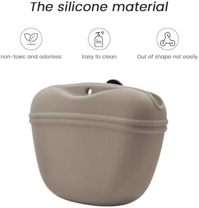 AUDWUD Silicone Dog Treat Pouch with Clicker Magnetic Closure Secure Clip