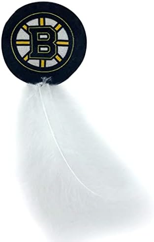 NHL BOSTON BRUINS Complete Set of 3 Plush Cat Toys: Jersey, Hockey Puck with Feathers & #1 Fan. Filled with Fresh Catnip. Beautiful Team Logo