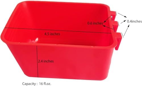10 Pack Chicken Feeder Waterer Hanging 16 OZ Rabbit Water Cup Cage Bird Food Dishes Pigeon Feeding Watering Bowl with Hooks Bunny Poultry Coop Drinker Quail Seed Treats Dispenser