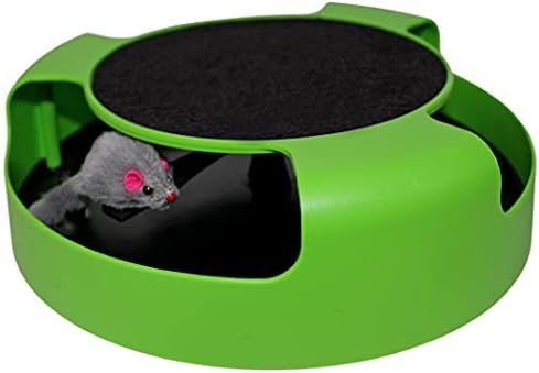 Interactive Cat Scratcher Toy – Manual Spinning Mouse (10”)