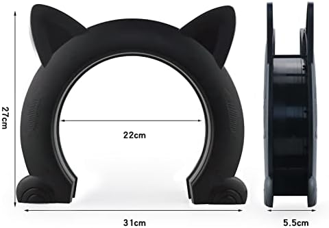 Wordcam X-Large Cat Door Interior Door for Pets 14-30lbs, No-Flap, Black | Easy to Install, No Lock, For Kitty and Small Dogs Passthrough, Hide Litter Box, Fit Indoor 0.8"-1.78"Hollow&Solid Wood Door