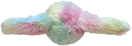 FOUFIT FouFouBrands Fuzzy Wuzzy 2-in-1 Tie-Dye Spiker Ball Toy for Dogs, Rainbow, Small