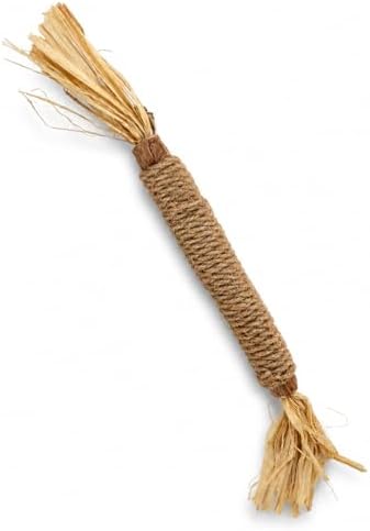 Sisal Wrapped Cat Chew Toy, Natural Raffia Stick for Indoor Cats, Interactive Kitten Teether for Teeth Cleaning, Biting, Exercise, Boredom Relief, Durable Pet Gift, Lightweight Handy Play Accessory