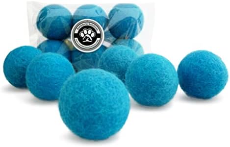 Wool Cat Toys - Felt Cat Toy Balls for Small Pet Fetch and Play - Eco Friendly Quiet Wool Ball Cat Toy for Cats and Kittens - 6 PCS Choose Your Colors (Aqua)