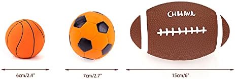 CHIWAVA 2PCS 6" Squeaky Latex Dog Toy Ball Football for Medium Large Dogs