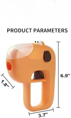 Interactive Dog Treat Launcher, Pet Food Catapult for Training & Enrichment, Portable Treat Shooter Toy for Puppy & Cat, Fits Round Dry Kibble, No Batteries Required (Orange)