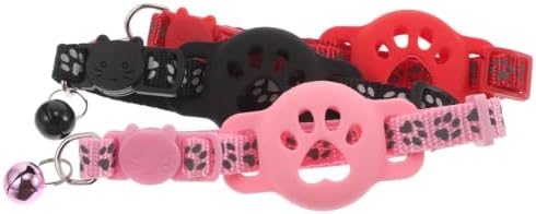 3pcs Tracker Cat Collar Holder Reflective Nylon Silicone