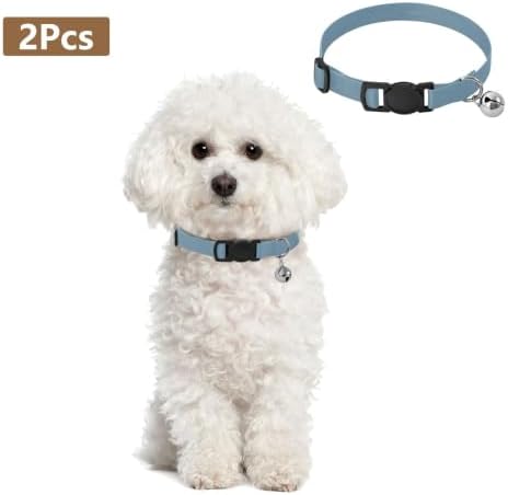 Blue Gradient Adjustable Pet Collar, 2 Pack Dog Bell Collar