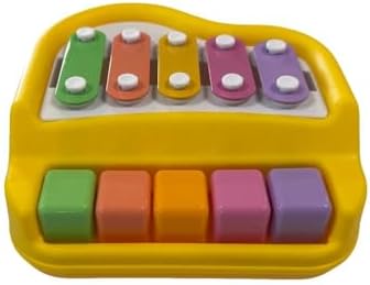 Small Piano for Dogs Pigs Rabbits Cats or Other Small Animals Musical Chimes to Earn A Treat Enrichment Toy (Yellow)