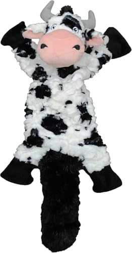 Jolly Pets Fat Tail Cow Plush Squeaky Dog Toy, Large