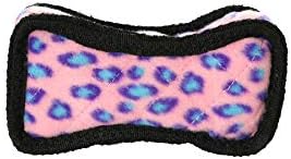 TUFFY - World's Tuffest Soft Dog Toy - Junior Bone -Squeakers -Multiple Layers. Made Durable, Strong & Tough.Interactive Play(Tug, Toss & Fetch). Machine Washable & Floats (Pink Leopard, Bone2 2 Pack)