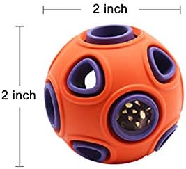 WishLotus Dog Ball Toy, Dog Interactive Toy with Ring Bell Squeak Toys Dogs Rubber Bouncy Balls Pet Exercise Game Puzzle Balls to Increase IQ Search & Catch Bite Resistant Chewing Toy