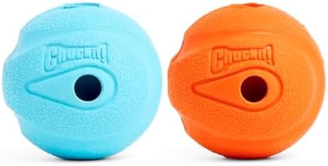 Chuckit! The Whistler Ball Dog Toy, Medium 2.5in, Multicolor, 2 Pack