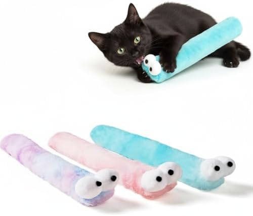 2BB Cat Kicker Toys 3 Pack, 13 Inch Quiet Catnip Toy Pillows for Indoor Cats, Soft Plush Refillable Kick Sticks for Kittens, Interactive Play & Exercise