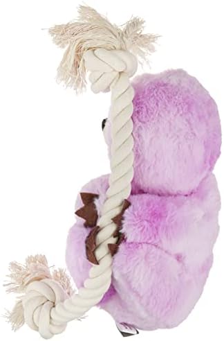 Fringe Studio Plush Dog Toy, Purple Sloth On A Rope, PetShop Collection (289374)