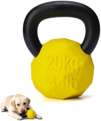 MECOOL Indestructible Dog Toy for Aggressive Chewers - Heavy Duty Chew Ring with Durable Nylon and Treat Dispenser Rubber Base, Interactive Food Puzzle Dog Chew Toy,Large Yellow