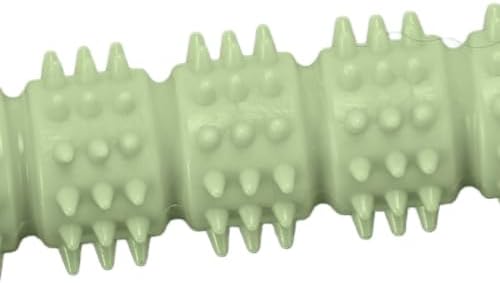 Dog Rubber Chew Toy, Bone Shape Puppy Teething Toy with Massage Bumps, 5.59 in, for Small and Medium Dogs(Green)
