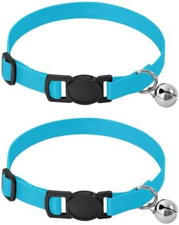 Blue Gradient Adjustable Buckle Kitten Collar 2 Pack Comfortable Cat Collar