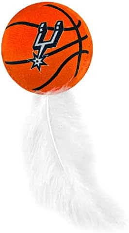 BEST PLUSH NBA SAN ANTONIO SPURS Cat Toys - 3 Piece Set: Jersey, Basketball with Feathers & #1 Fan. Filled with Fresh Catnip. Beautiful Team Logo