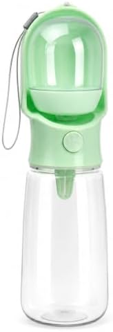 2-in-1 Dog Water Bottle with Food Container, Large, Green