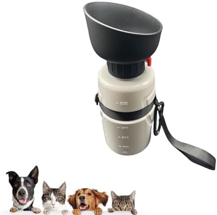 Portable Dog Water Bottle Dispenser, 600ML Large Dog Travel Water Bottle Squeeze Pet for Walking On The Go, Dog Hiking Accessories for Outdoor Walking, Hiking, Travel (Gray, L)