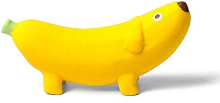 Dog Squeaky Toys Safe Latex Rubber Dog Chew Molar Toy Interactive Toy for Puppy Small Medium Dogs (Banana)