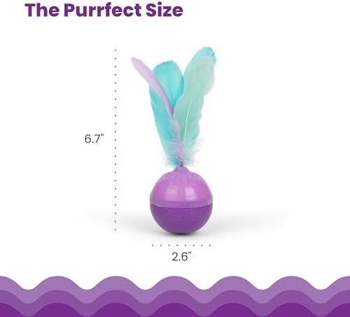 Catstages Feather Treat Stuffer Cat Toy – Interactive Cat Toy with Catnip for Treat Dispensing & Mental Stimulation, Purple