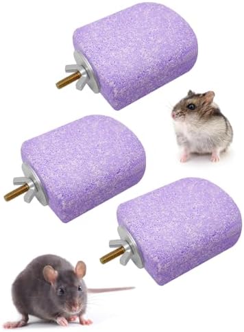 Lava Ledges for Rats 3 Pack Hamster Climbing Ledge Platform Pumice Ledge Shelf Pet Chewing Grinding Toys Small Animals Cage Accessories for Mouse Guinea Pig Gerbil Purple