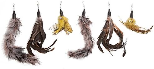 Cat Toys Feather Refill 6 Pack - Add Life to Your Cat's Favorite Toy with This Interchangeable Feather Refill Multipack (As Photographed).