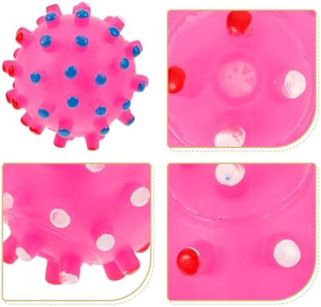 Beavorty Dog Chew Ball Squeaker Vinyl Quack Sound Pet Toy for Dogs and Cats 2.75in Colorful Interactive Fetch Ball for Chewing Stress Relief Random Color