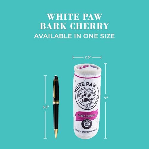 Haute Diggity Dog White Paw Can Plush Dog Toy, Drink Parody Chew Toys