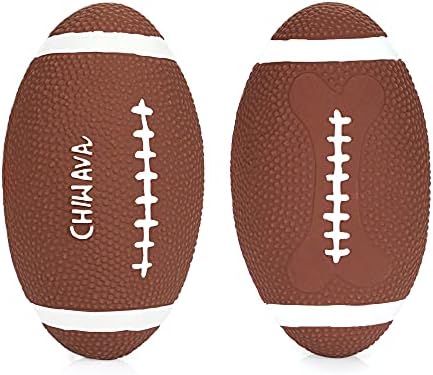 CHIWAVA 2PCS 6" Squeaky Latex Dog Toy Ball Football for Medium Large Dogs