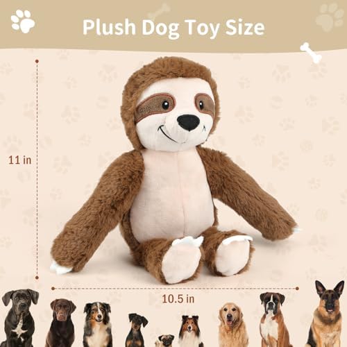 Squeaky Sloth Plush Dog Toy,Sturdy and Soft Stuffed Animal Toy,Interactive Chew Dog Toy,Keeps Them Busy,for Small Medium and Large Dogs Cute Pet Toys