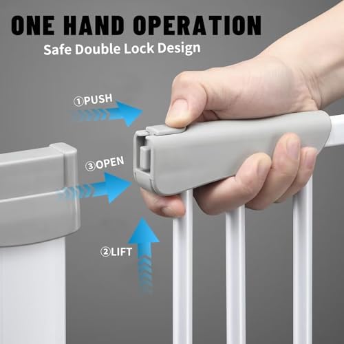 Rgqphantom 41" Tall Safety Pet Gate,Adjustable 29.92"-49.21" Wide(White)