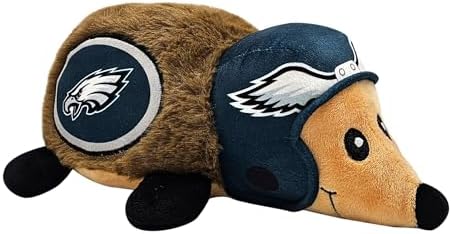 NFL Philadelphia Eagles Plush Hedgehog Toy for Dogs & Cats, Cool Soft Pet Toy for Fun and Interactive Play, Dog Chew Toy with Squeaker, Licensed Hot Pet Toy