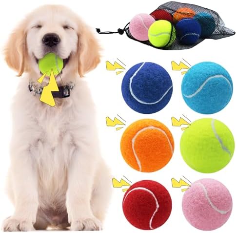 Swingers Squeaky Tennis Balls for Dog, 2.5 Inch Training Tennis Balls