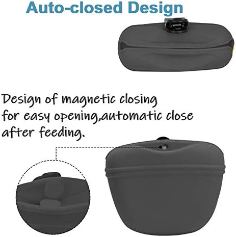 RoyalCare Silicone Dog Treat Pouch-Small Training Bag-Portable Dog Treat Bag for Leash with Magnetic Closure and Waist Clip[US Design Patent]