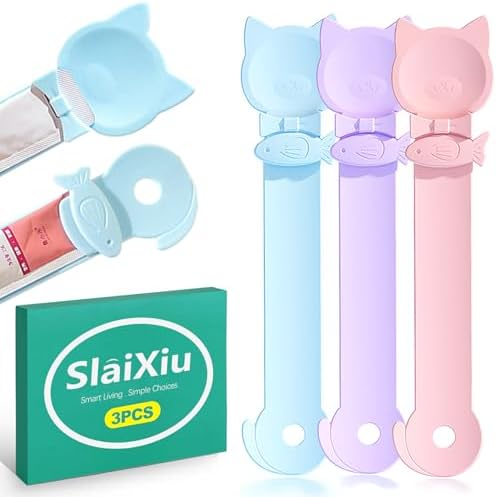 slaixiu 3 Pack Cat Treat Spoon Squeeze - Soft Food Feeder Spoon & Lickable Treat Strip Tool for Cats, Multi-Function Cat Spoons & Treat Dispenser