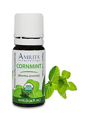 Amrita Aromatherapy: Organic Cornmint Essential Oil, 100% Pure Undiluted Mentha arvensis, Therapeutic Grade, Premium Quality Aromatherapy oil, Tested & Verified, 60ML