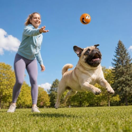 4 Pcs Soft Latex Squeaky Dog Toy Balls for Small Dogs