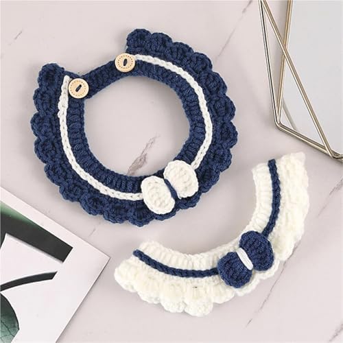 Pet Collars Crochet Cat Scarf for Small Pets, Soft Wool Knit Collar Scarf for Indoor Cats & Dogs