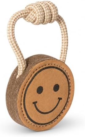 Natural Jute Dog Chew Toy – Smiley Shape, Tough & Durable Puppy Teething Toy, Safe Eco-Friendly Chew, Interactive Training & Play Toy for Small, Medium & Large Dogs