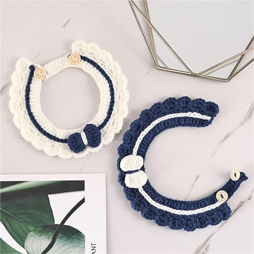 Pet Collars Crochet Cat Scarf for Small Pets, Soft Wool Knit Collar Scarf for Indoor Cats & Dogs