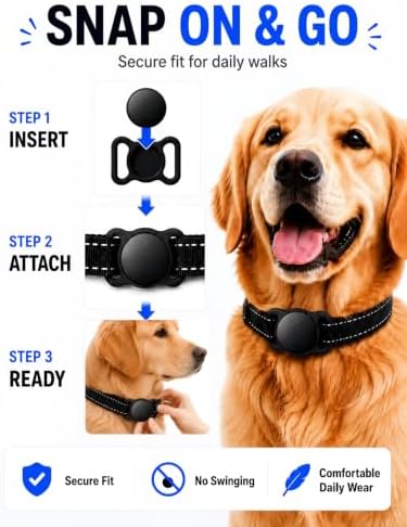 GPS Dog Tracker Collar (iOS & Android) - No Subscription Real-Time Tracking | Pet Smart Activity Finder Tag Works with Google Find Hub & Apple Find My App, Anti-Lost for Keys, Cat Kitten Items